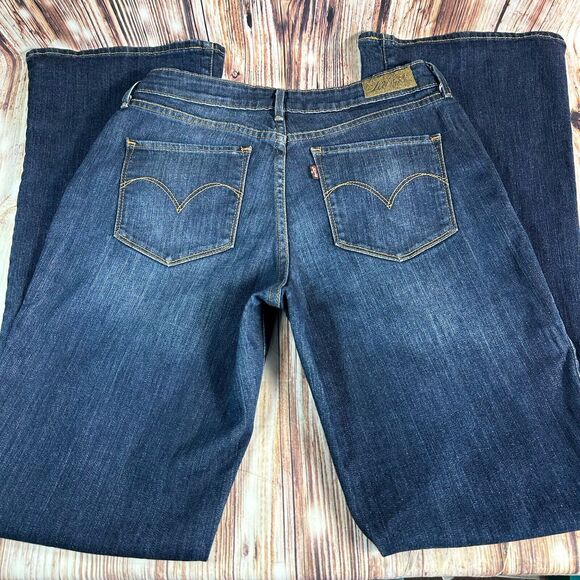 Levi's BOLD CURVE BOOT CUT Sz 10/30 Long Blue Mid Rise Jeans Denim Pants 28X33.5 - Picture 4 of 13